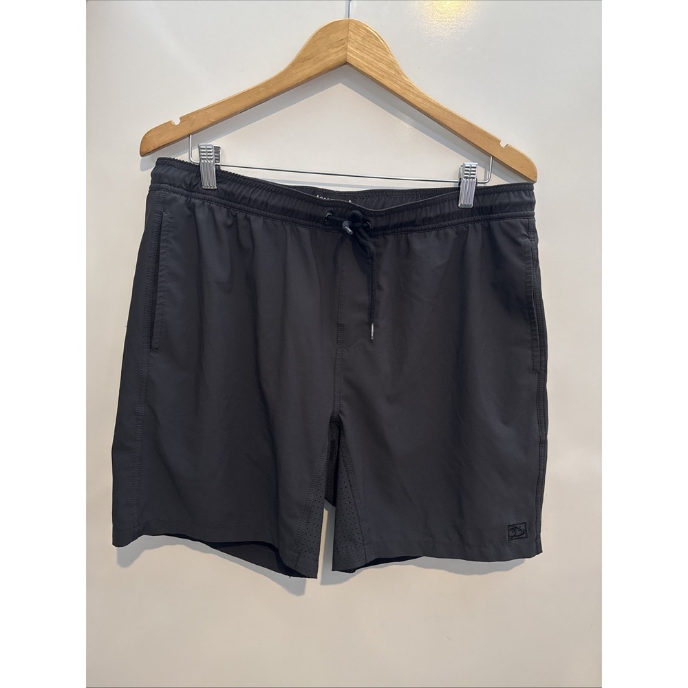 Honolua Surf Co Black  Athletic Shorts with Liner and Pockets Large  Men's